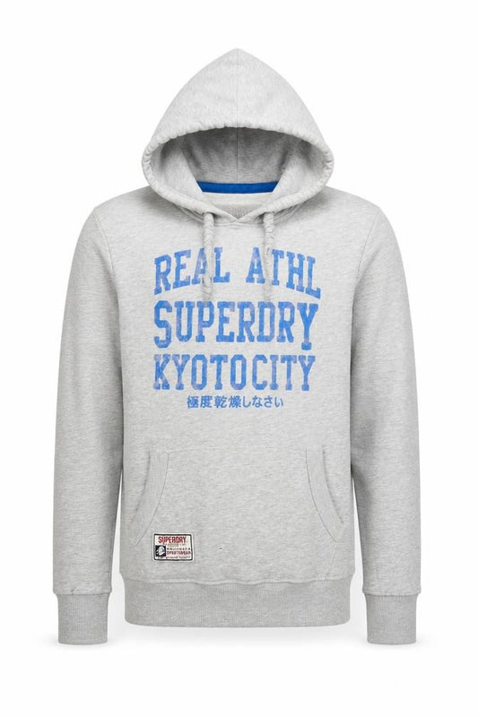 Superdry Men’s Grey L Pullover Hoodie Kyoto City Graphic Print