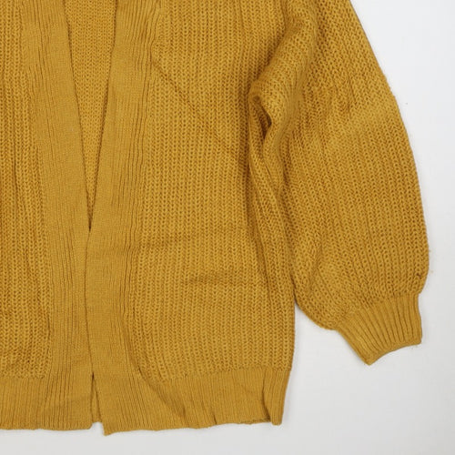 New Look Women Yellow M Chunky Knit Open Balloon Sleeve Cardigan