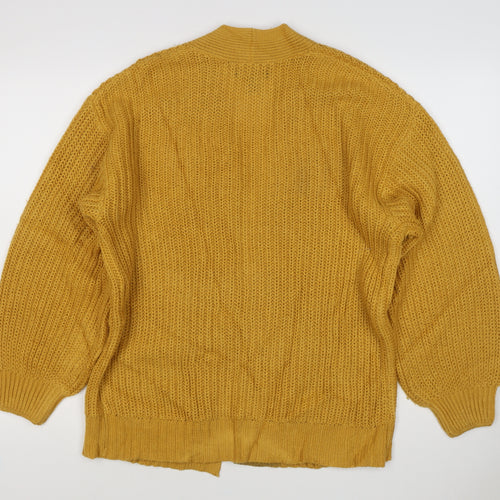 New Look Women Yellow M Chunky Knit Open Balloon Sleeve Cardigan