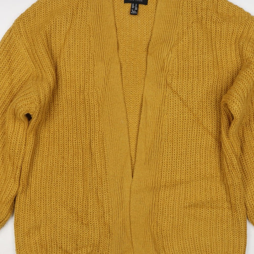 New Look Women Yellow M Chunky Knit Open Balloon Sleeve Cardigan
