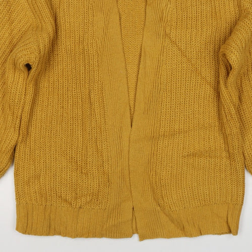 New Look Women Yellow M Chunky Knit Open Balloon Sleeve Cardigan
