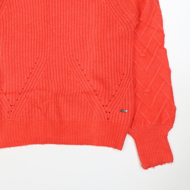 Joules Women’s Red UK 8 Cable Knit Crew Neck Pullover Jumper