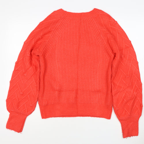 Joules Women’s Red UK 8 Cable Knit Crew Neck Pullover Jumper