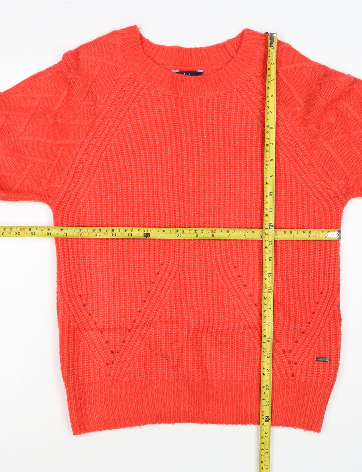 Joules Women’s Red UK 8 Cable Knit Crew Neck Pullover Jumper