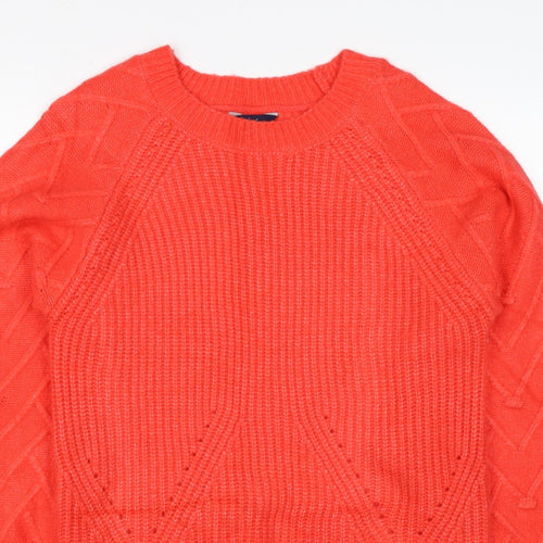 Joules Women’s Red UK 8 Cable Knit Crew Neck Pullover Jumper