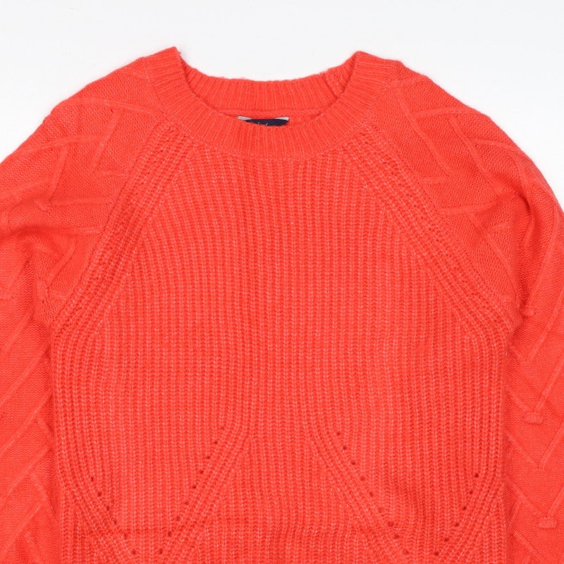 Joules Women’s Red UK 8 Cable Knit Crew Neck Pullover Jumper