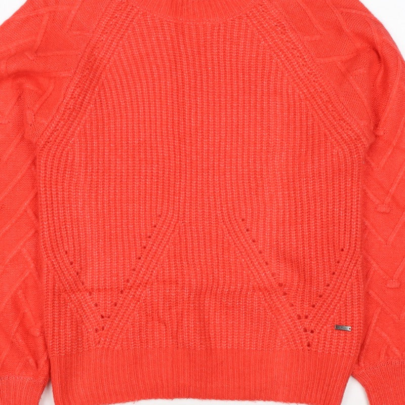Joules Women’s Red UK 8 Cable Knit Crew Neck Pullover Jumper