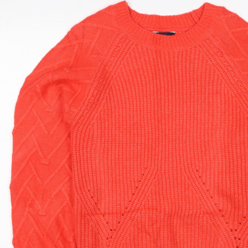 Joules Women’s Red UK 8 Cable Knit Crew Neck Pullover Jumper