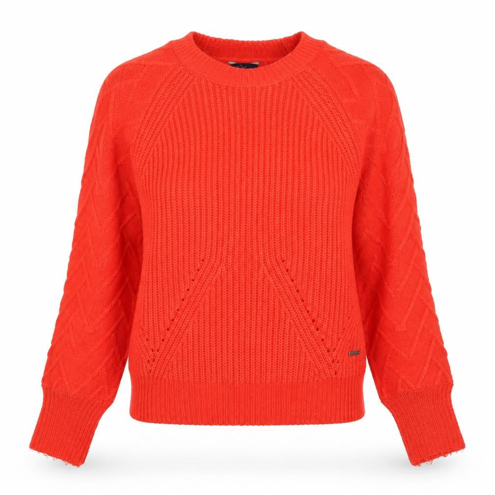 Joules Women’s Red UK 8 Cable Knit Crew Neck Pullover Jumper