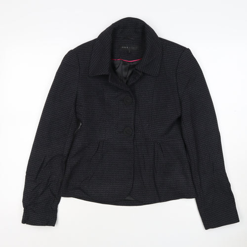 Next Woman Black Houndstooth Blazer Jacket UK 8 Single-Breasted