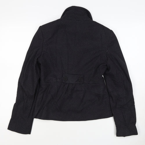 Next Woman Black Houndstooth Blazer Jacket UK 8 Single-Breasted