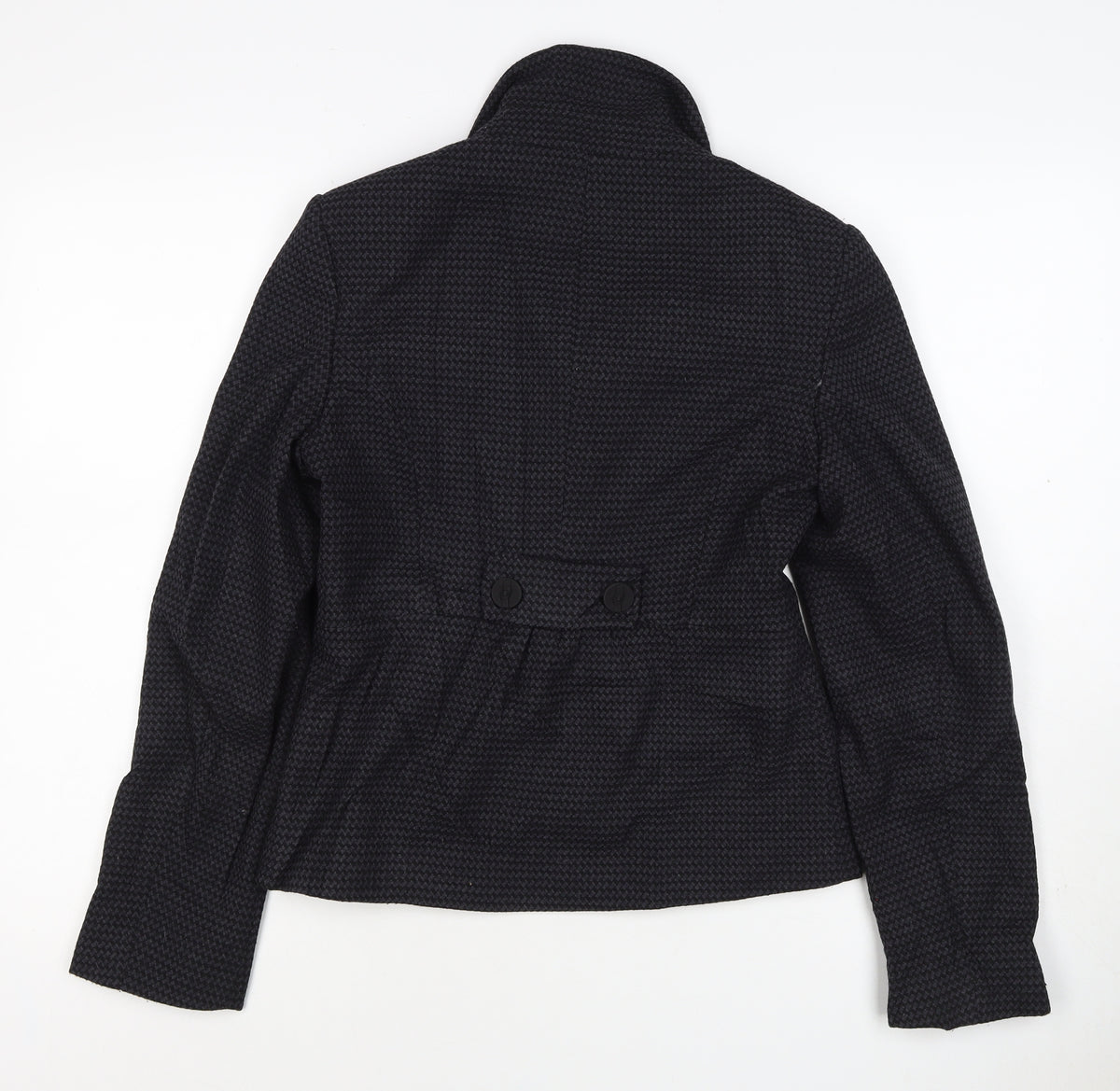 Next Woman Black Houndstooth Blazer Jacket UK 8 Single-Breasted
