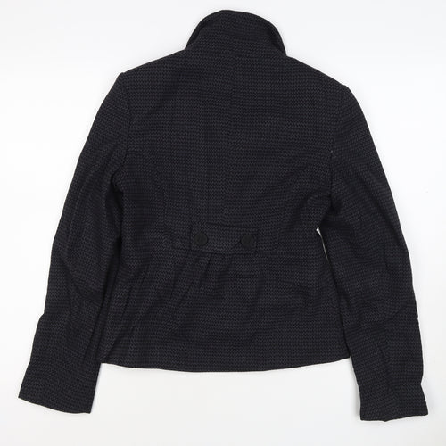 Next Woman Black Houndstooth Blazer Jacket UK 8 Single-Breasted