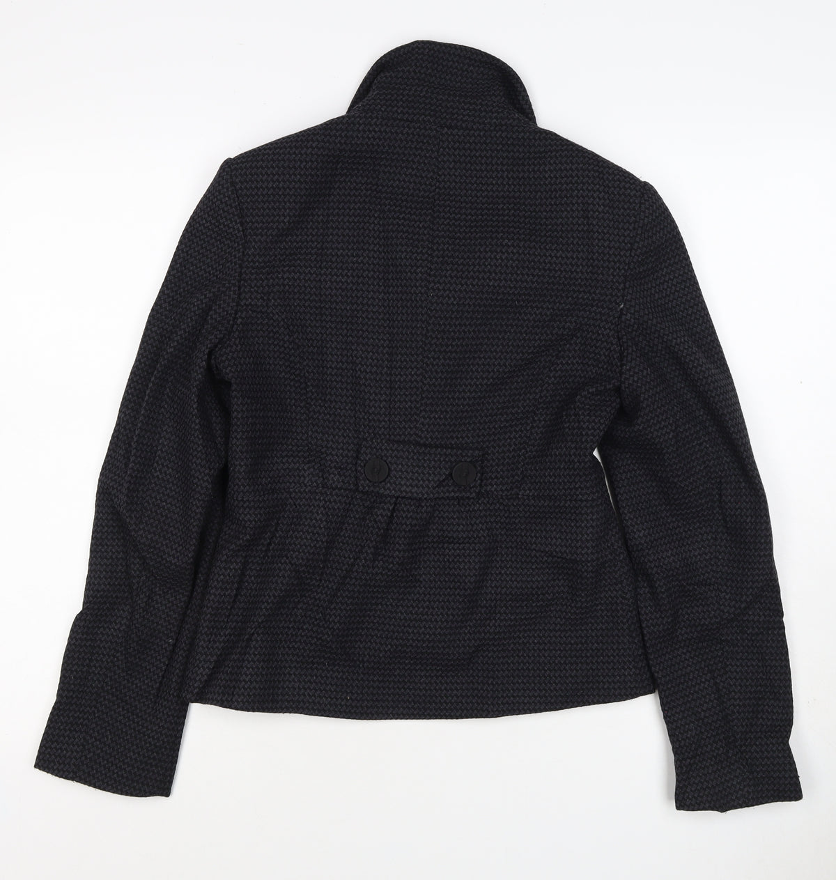 Next Woman Black Houndstooth Blazer Jacket UK 8 Single-Breasted