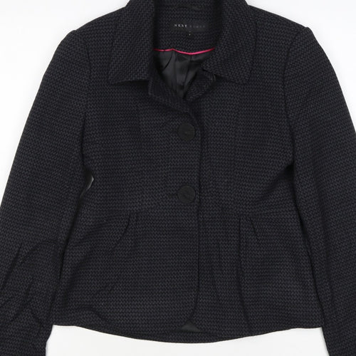 Next Woman Black Houndstooth Blazer Jacket UK 8 Single-Breasted
