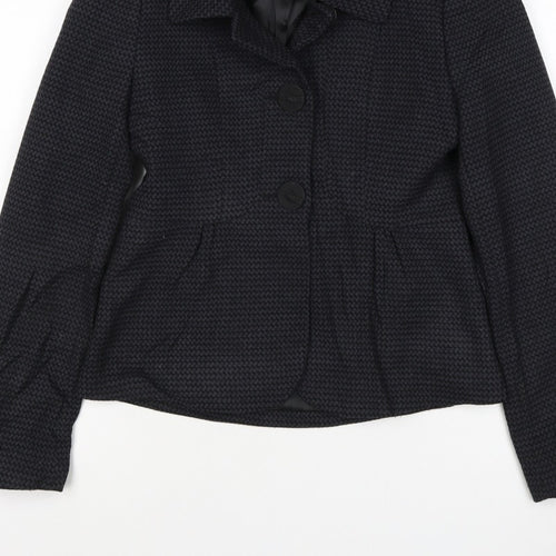 Next Woman Black Houndstooth Blazer Jacket UK 8 Single-Breasted