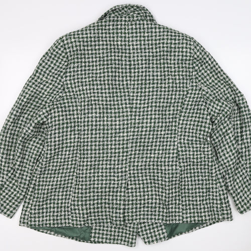 JD Williams Women’s Green Check Bouclé Blazer Size 20 Double-Breasted