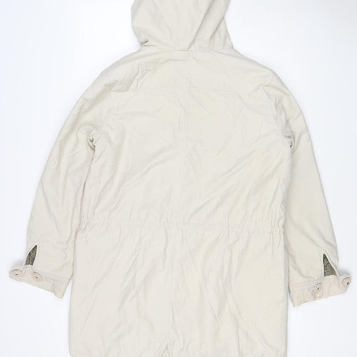Hobbs Women Ivory UK 12 Hooded Cotton Blend Parka Jacket