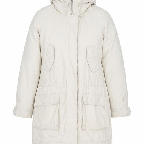 Hobbs Women Ivory UK 12 Hooded Cotton Blend Parka Jacket