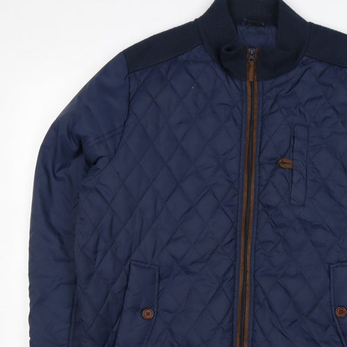 Cotton Traders Men’s Navy XL Quilted Bomber Jacket Full Zip