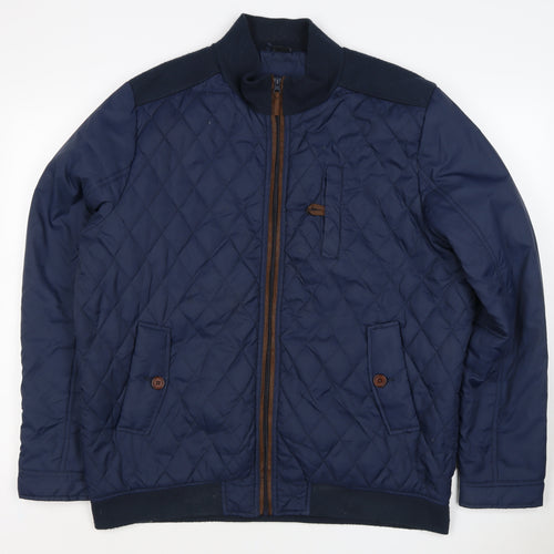 Cotton Traders Men’s Navy XL Quilted Bomber Jacket Full Zip
