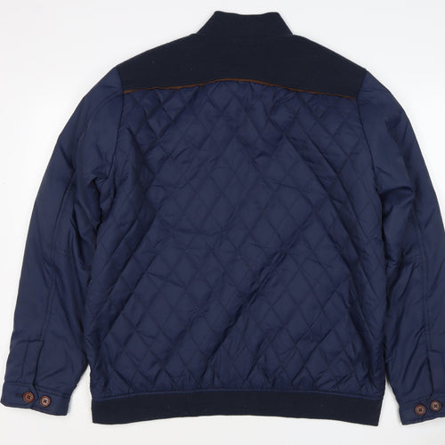 Cotton Traders Men’s Navy XL Quilted Bomber Jacket Full Zip