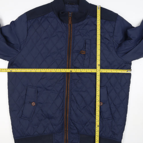 Cotton Traders Men’s Navy XL Quilted Bomber Jacket Full Zip