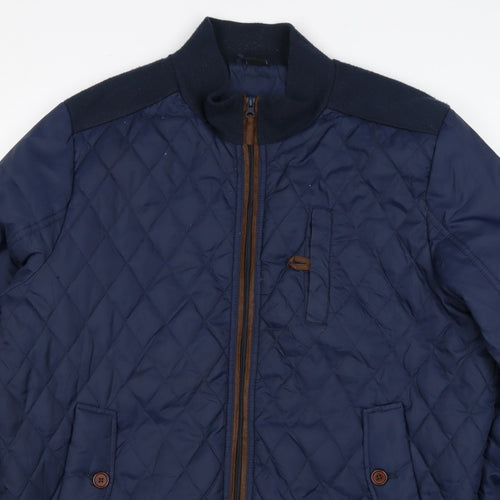 Cotton Traders Men’s Navy XL Quilted Bomber Jacket Full Zip