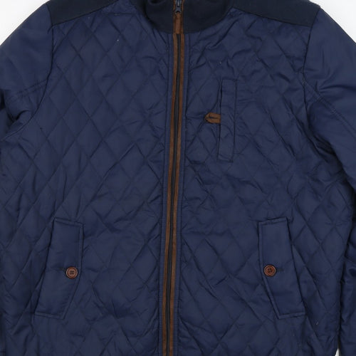 Cotton Traders Men’s Navy XL Quilted Bomber Jacket Full Zip