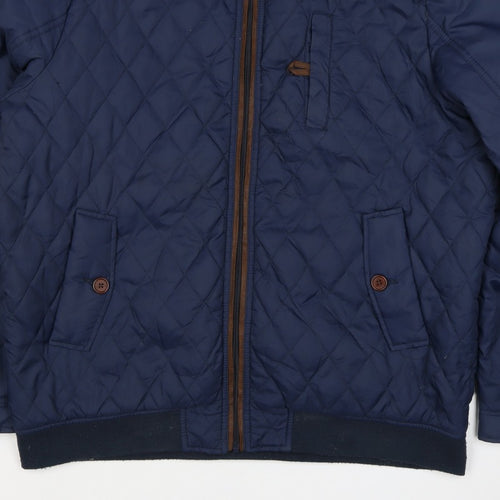 Cotton Traders Men’s Navy XL Quilted Bomber Jacket Full Zip