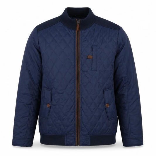 Cotton Traders Men’s Navy XL Quilted Bomber Jacket Full Zip