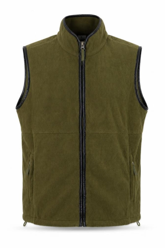 Crane Men’s Green 2XL Equestrian Fleece Gilet Full Zip Riding Waistcoat