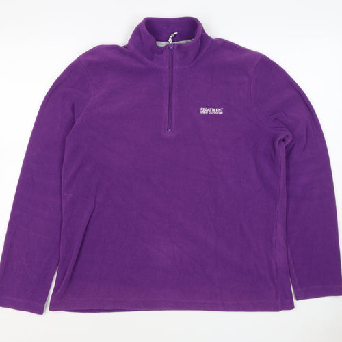Regatta Women Purple UK 12 1/4 Zip Fleece Sweatshirt Outdoor