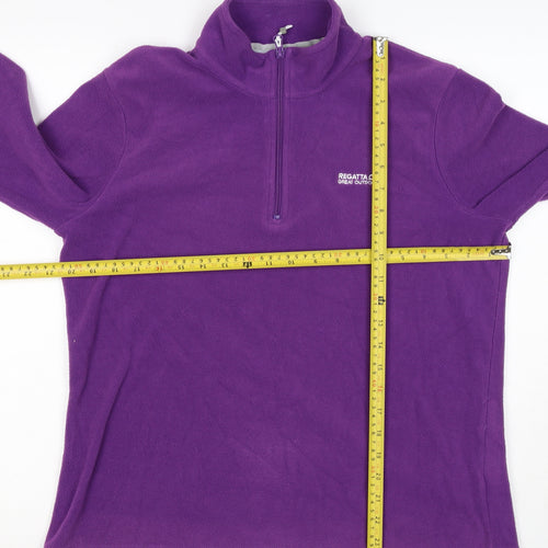 Regatta Women Purple UK 12 1/4 Zip Fleece Sweatshirt Outdoor