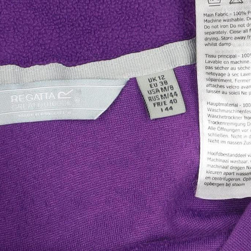 Regatta Women Purple UK 12 1/4 Zip Fleece Sweatshirt Outdoor