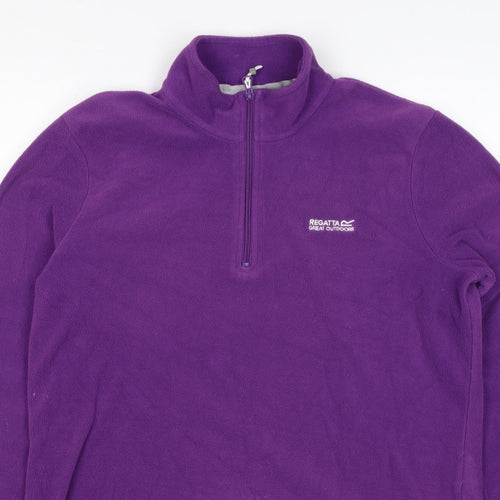 Regatta Women Purple UK 12 1/4 Zip Fleece Sweatshirt Outdoor