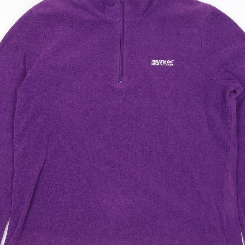 Regatta Women Purple UK 12 1/4 Zip Fleece Sweatshirt Outdoor