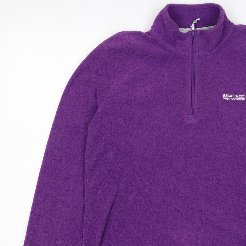 Regatta Women Purple UK 12 1/4 Zip Fleece Sweatshirt Outdoor