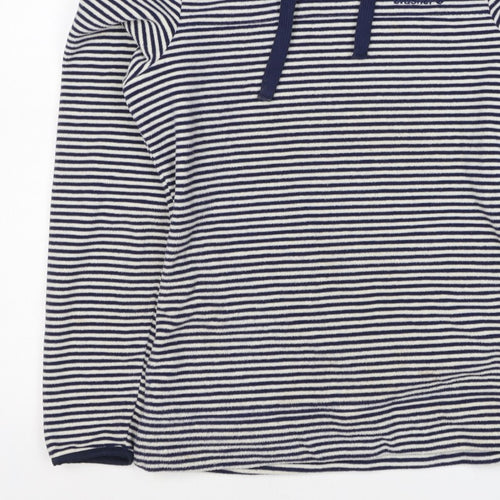 Brasher Women’s Blue Striped Fleece Pullover Hoodie UK 8 Lined