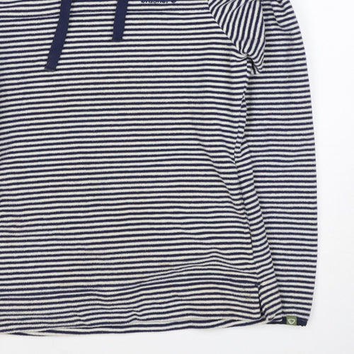 Brasher Women’s Blue Striped Fleece Pullover Hoodie UK 8 Lined