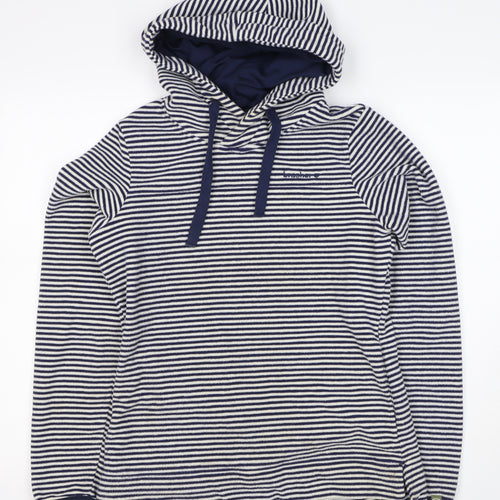 Brasher Women’s Blue Striped Fleece Pullover Hoodie UK 8 Lined