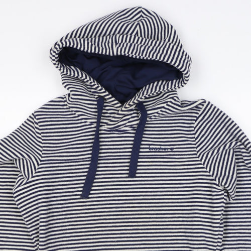 Brasher Women’s Blue Striped Fleece Pullover Hoodie UK 8 Lined