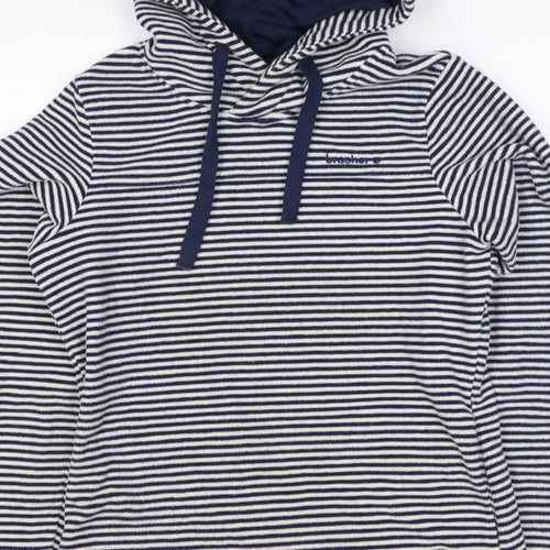 Brasher Women’s Blue Striped Fleece Pullover Hoodie UK 8 Lined
