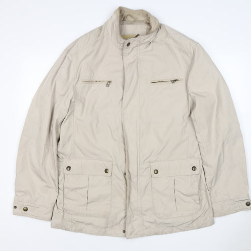 Marks and Spencer Men Beige Large Basic Jacket Zip Pockets