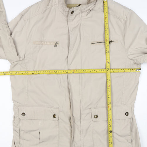 Marks and Spencer Men Beige Large Basic Jacket Zip Pockets