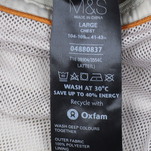 Marks and Spencer Men Beige Large Basic Jacket Zip Pockets