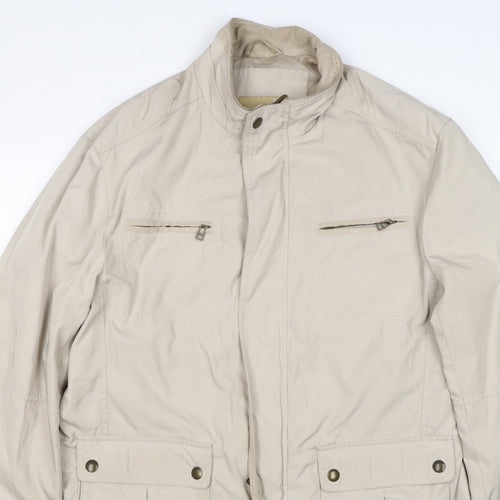 Marks and Spencer Men Beige Large Basic Jacket Zip Pockets