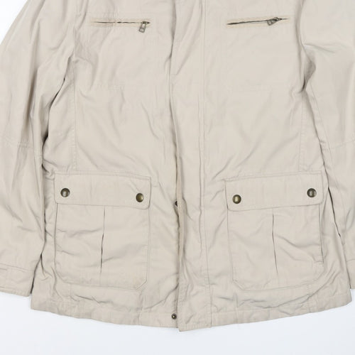 Marks and Spencer Men Beige Large Basic Jacket Zip Pockets