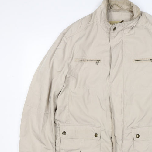Marks and Spencer Men Beige Large Basic Jacket Zip Pockets