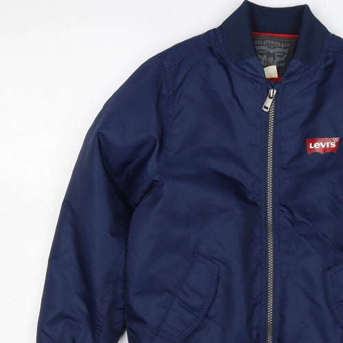 Levi's Boys Blue S 8-10 Years Bomber Jacket Nylon Logo Lined